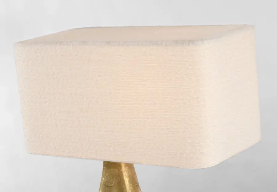 Terra-Forma 23" Left Table Lamp in Museum Brass with Boucle Shade - Image 7
