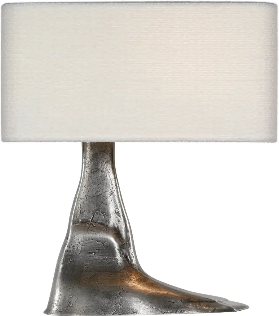 Terra-Forma 23" Left Table Lamp in Museum Pewter with Boucle Shade - Image 2