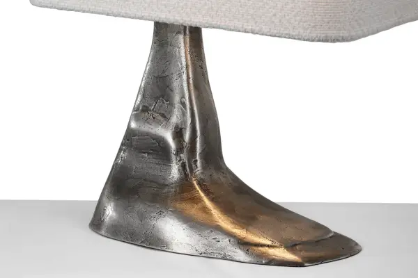 Terra-Forma 23" Left Table Lamp in Museum Pewter with Boucle Shade - Image 7