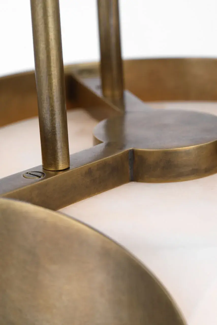 Armise 8" Pendant in Mottled Brass with Alabaster - Image 4