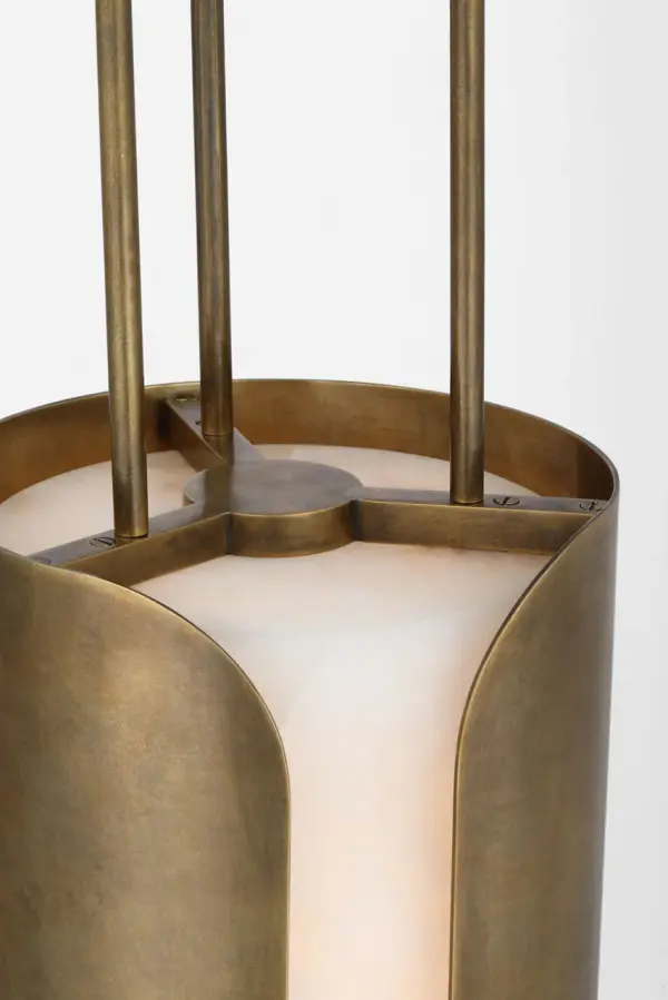 Armise 8" Pendant in Mottled Brass with Alabaster - Image 5
