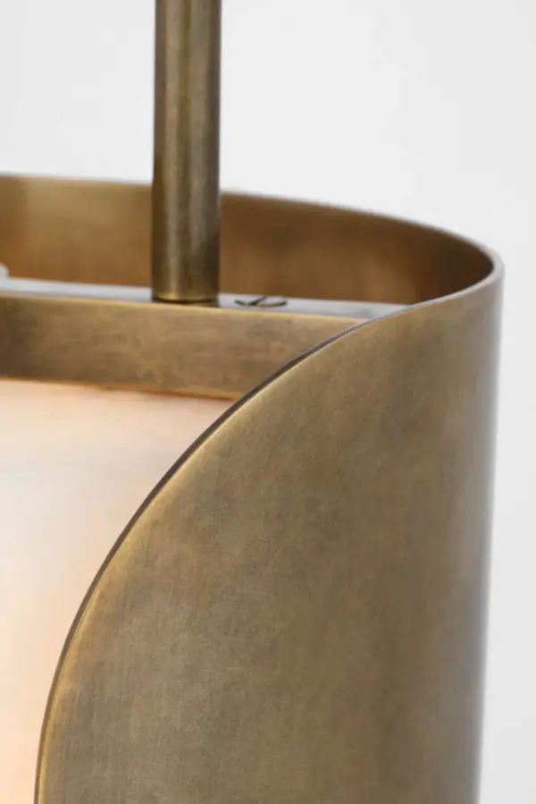 Armise 8" Pendant in Mottled Brass with Alabaster - Image 6