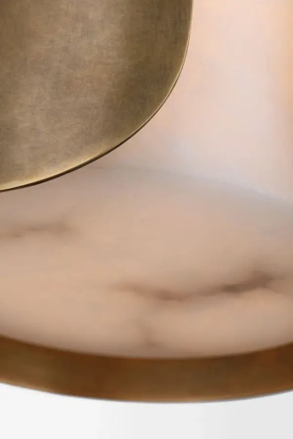 Armise 8" Pendant in Mottled Brass with Alabaster - Image 7