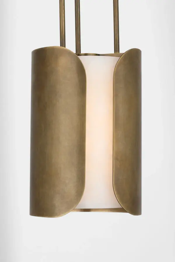 Armise 8" Pendant in Mottled Brass with Alabaster - Image 8