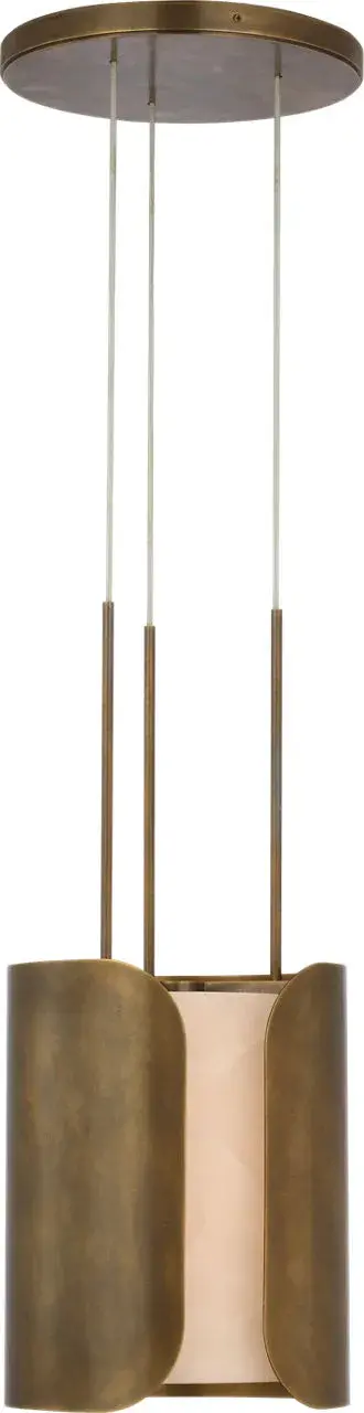 Armise 11" Pendant in Mottled Brass with Alabaster - Image 2