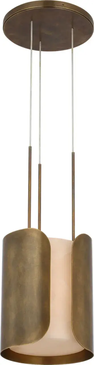 Armise 11" Pendant in Mottled Brass with Alabaster - Image 3