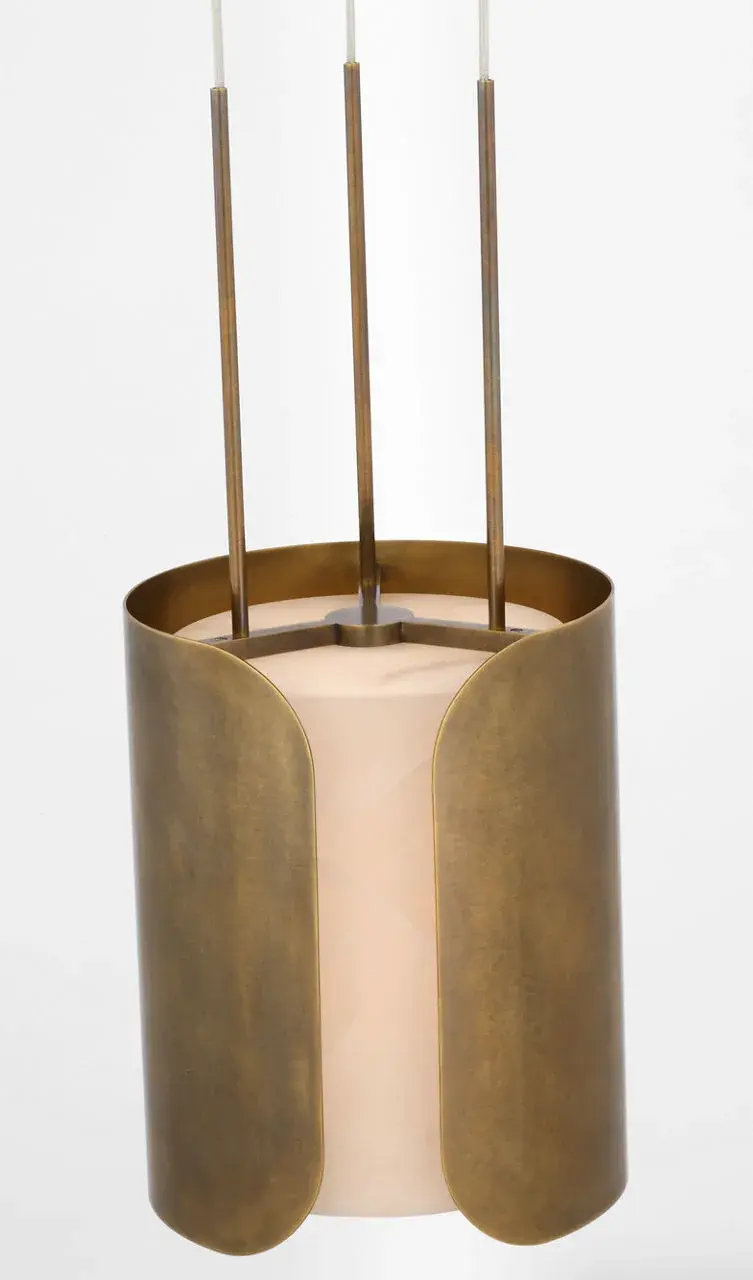 Armise 11" Pendant in Mottled Brass with Alabaster - Image 4