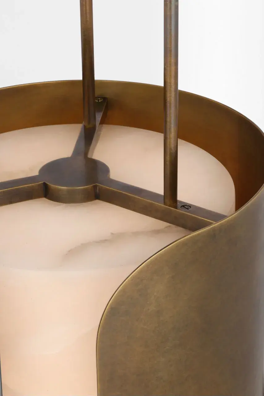 Armise 11" Pendant in Mottled Brass with Alabaster - Image 5