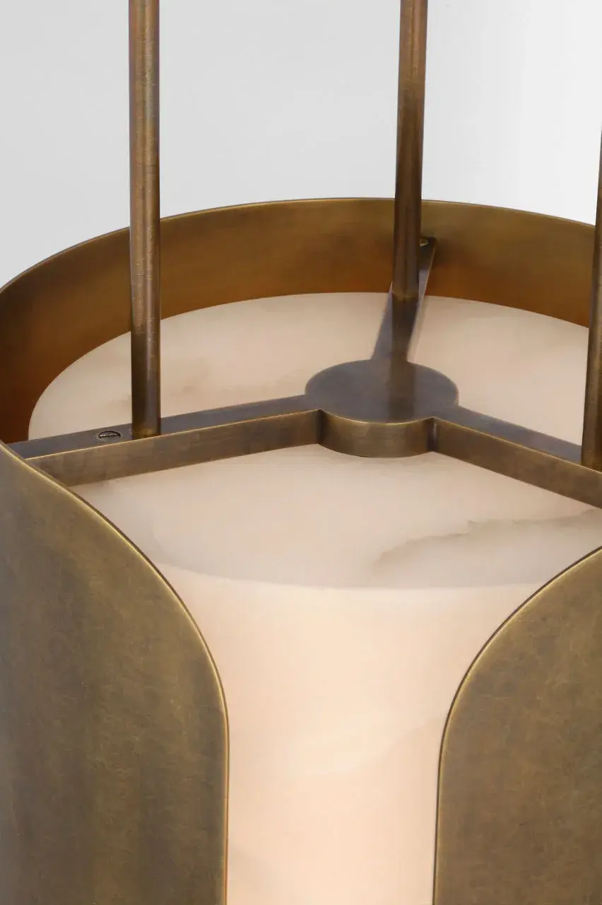 Armise 11" Pendant in Mottled Brass with Alabaster - Image 8