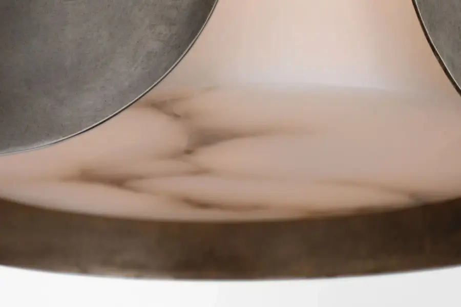 Armise 11" Pendant in Mottled Pewter with Alabaster - Image 6