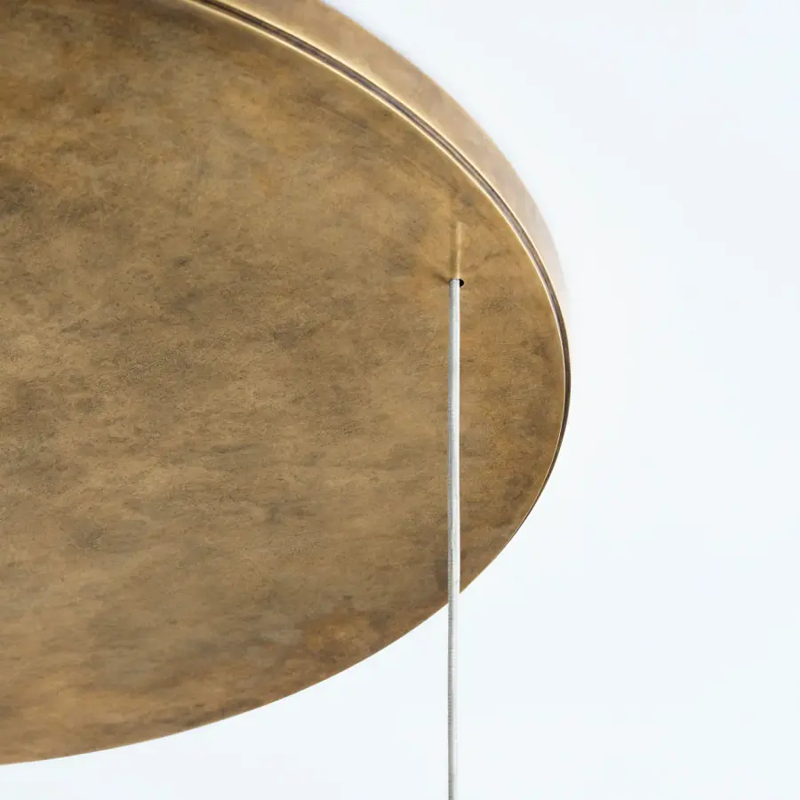 Armise 28" Drum Chandelier in Mottled Brass with Alabaster - Image 10