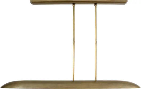 The Remi 60" Linear Pendant combines mottled brass metalwork with warm walnut accents to create a sophisticated focal point. Its substantial 5-foot length makes it perfect for large dining tables and kitchen islands.