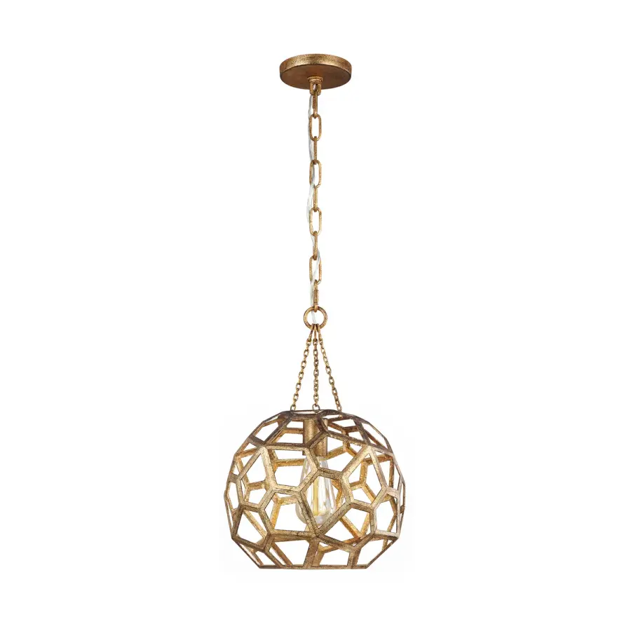Alexa Hampton Feccetta One Light Pendant in Antique Gild