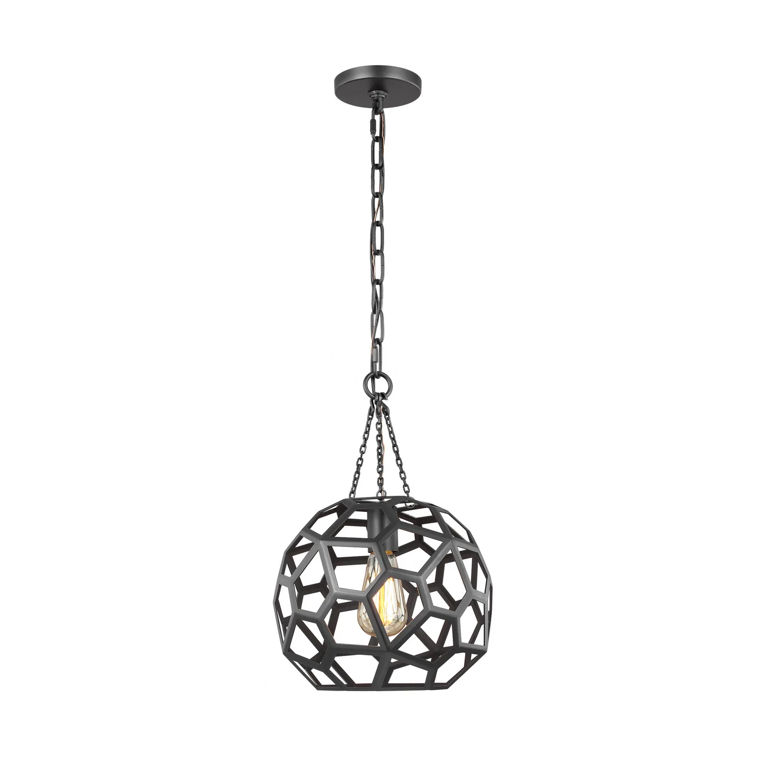 Alexa Hampton Feccetta One Light Pendant in Midnight Black