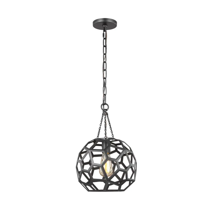 Alexa Hampton Feccetta One Light Pendant in Midnight Black