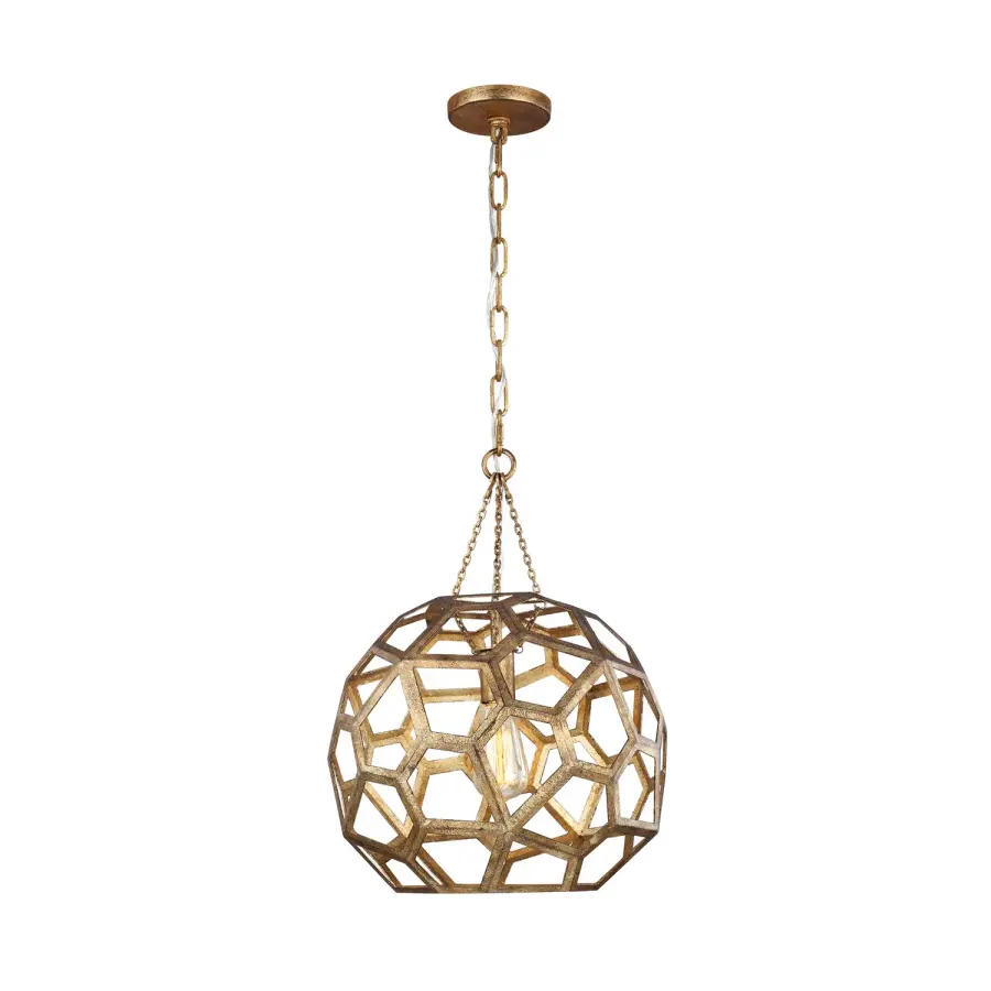 Alexa Hampton Feccetta One Light Pendant in Antique Gild