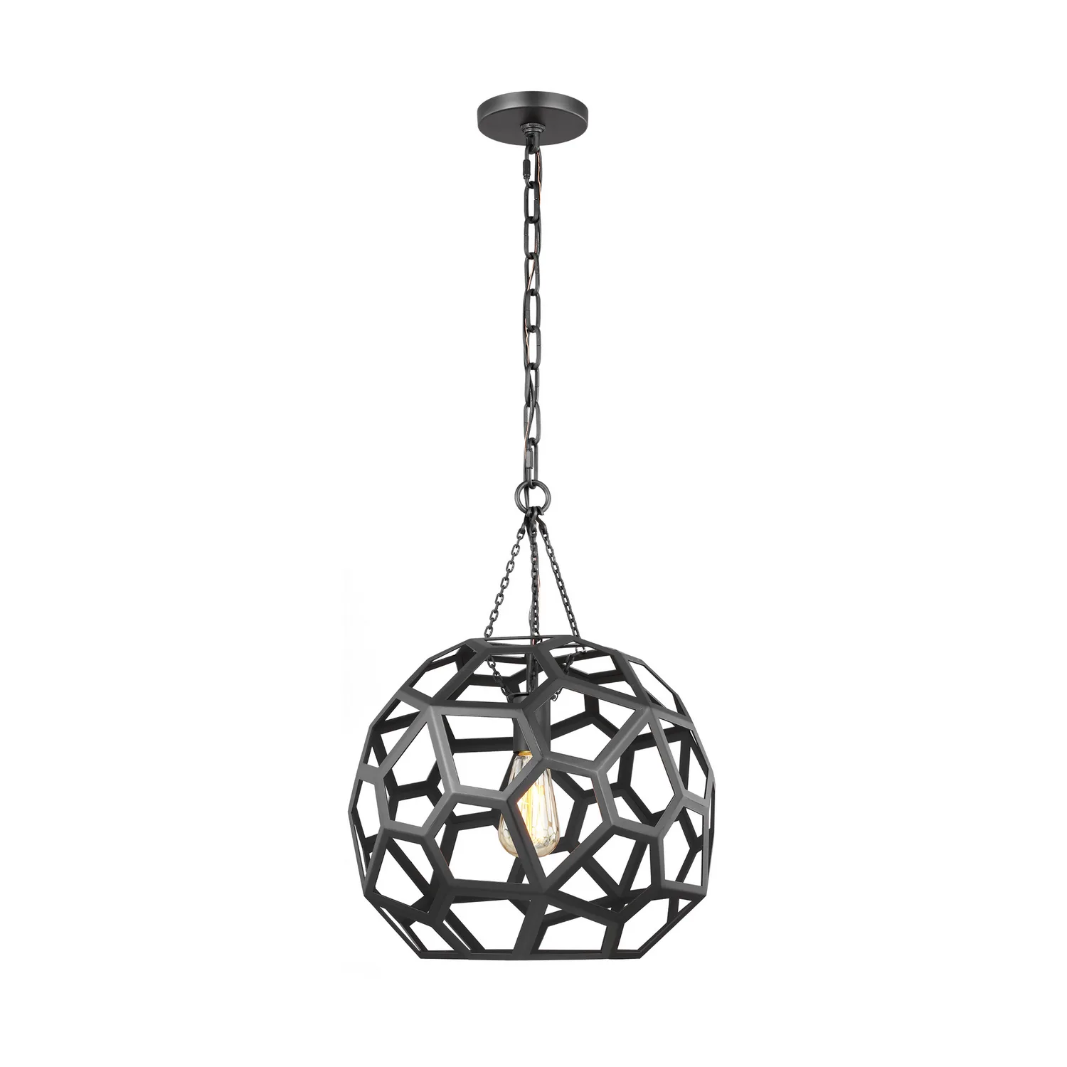 Alexa Hampton Feccetta One Light Pendant in Midnight Black