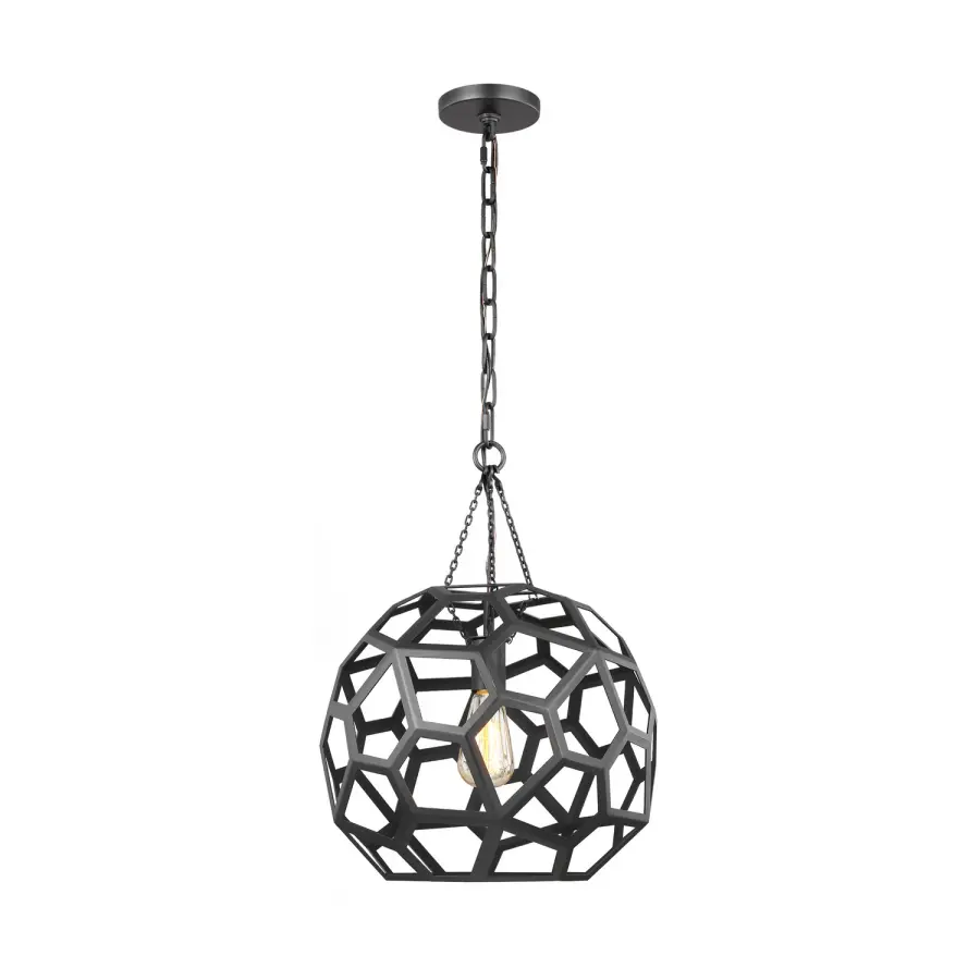 Alexa Hampton Feccetta One Light Pendant in Midnight Black