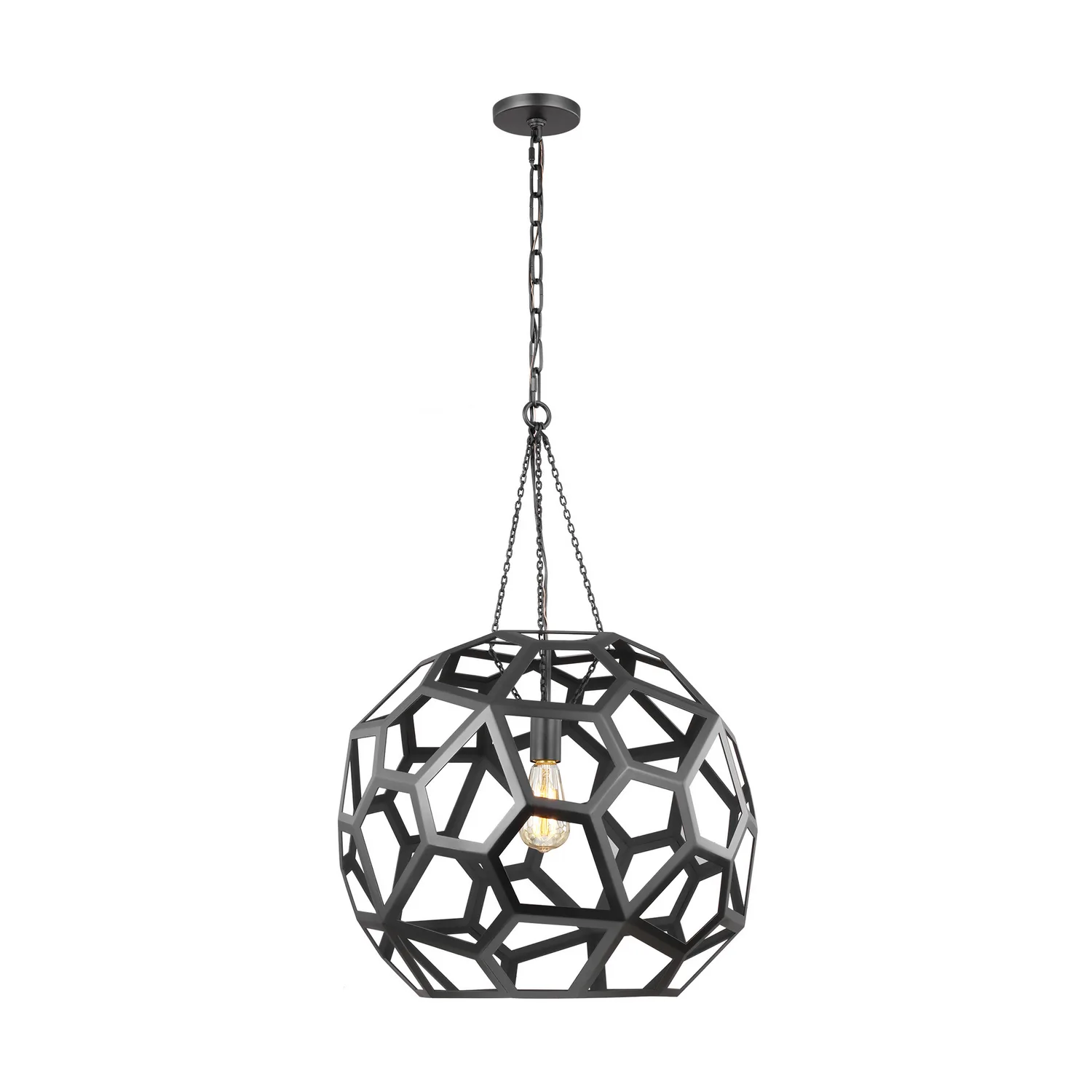 Alexa Hampton Feccetta One Light Pendant in Midnight Black