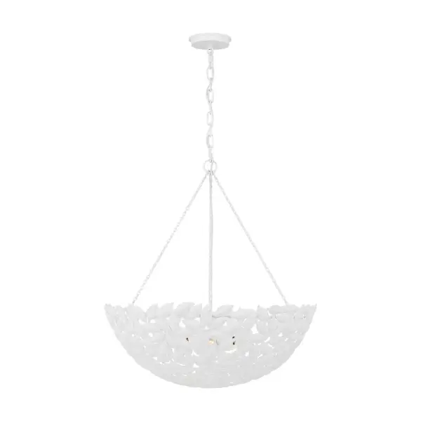 Kelan Six Light Pendant in Textured White