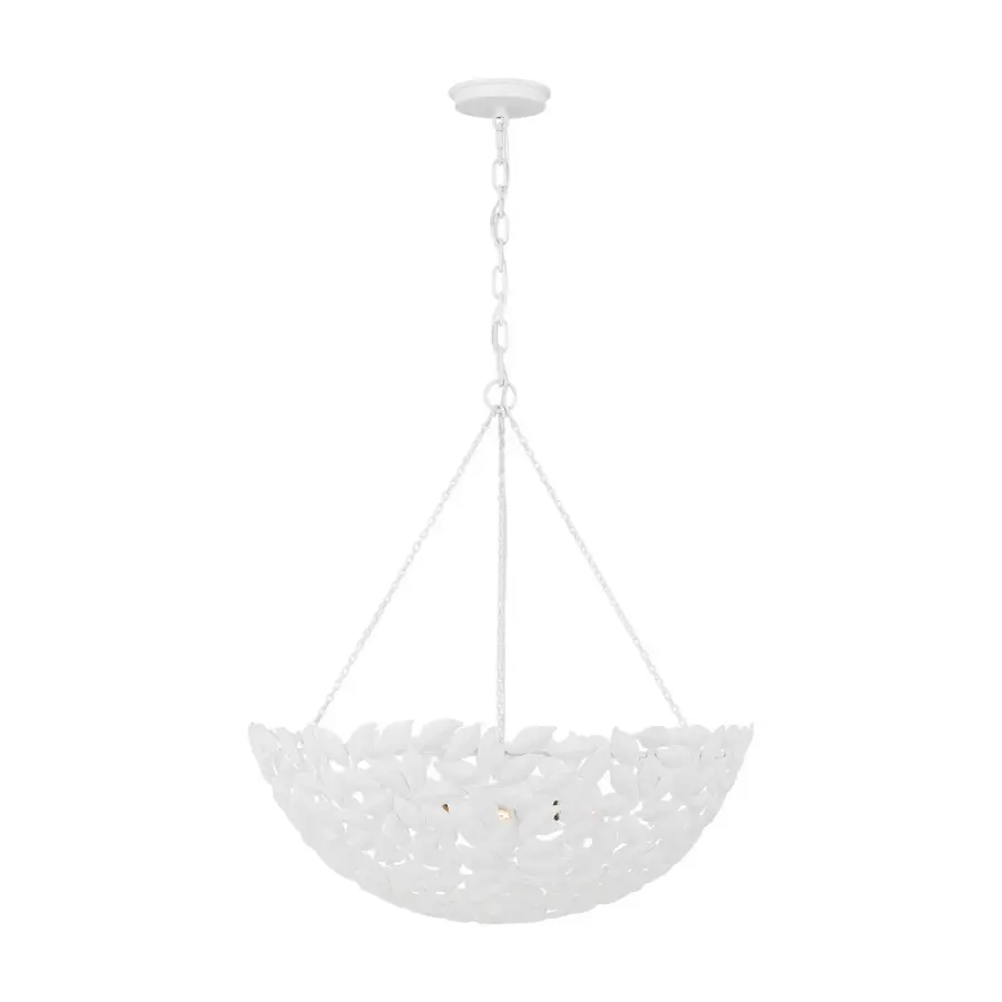 Kelan Six Light Pendant in Textured White