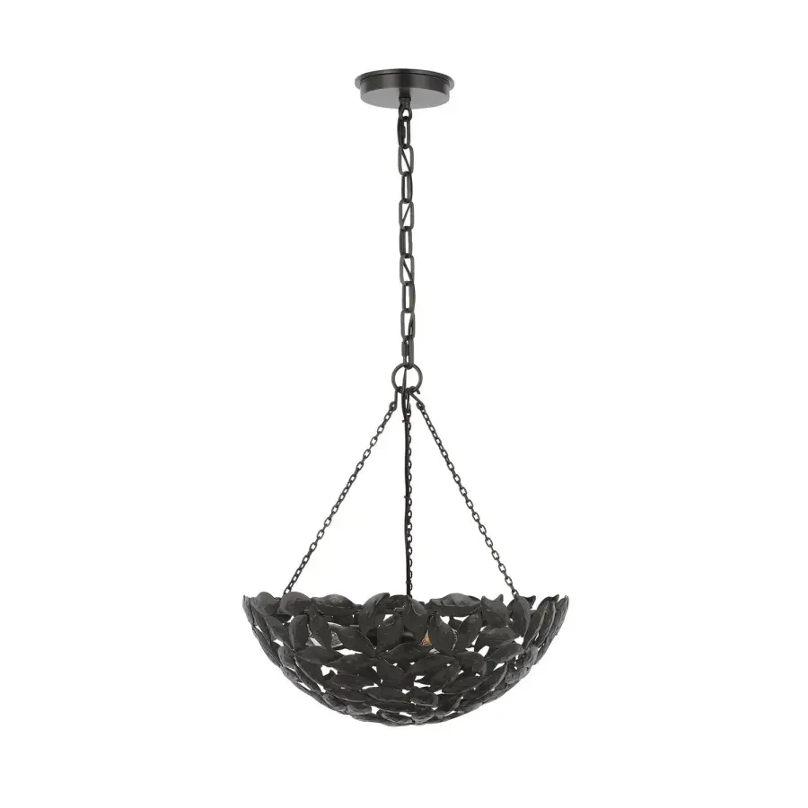 Kelan Six Light Pendant in Aged Iron