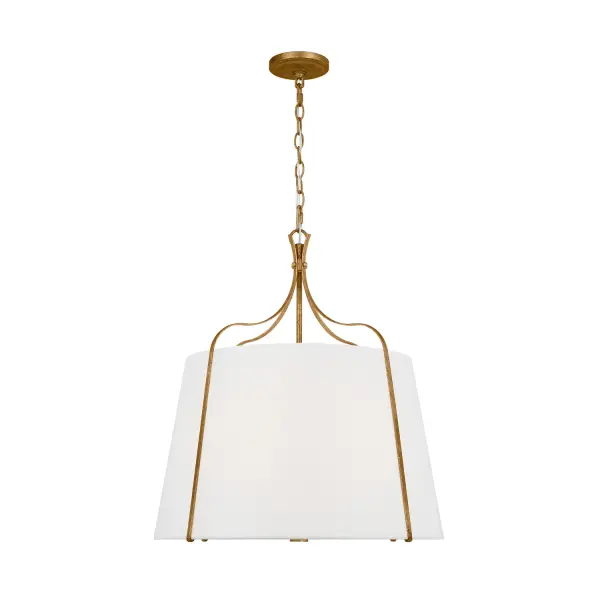 Leander Four Light Pendant in Antique Gild