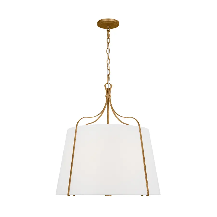 Leander Four Light Pendant in Antique Gild