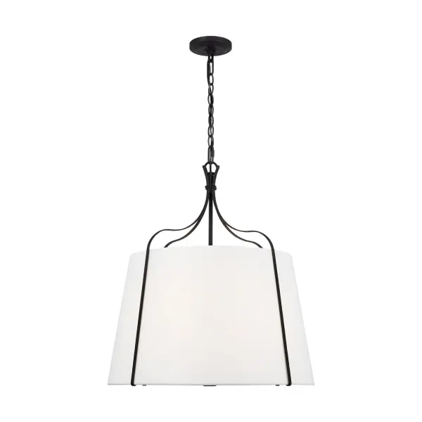 Leander Four Light Pendant in Smith Steel