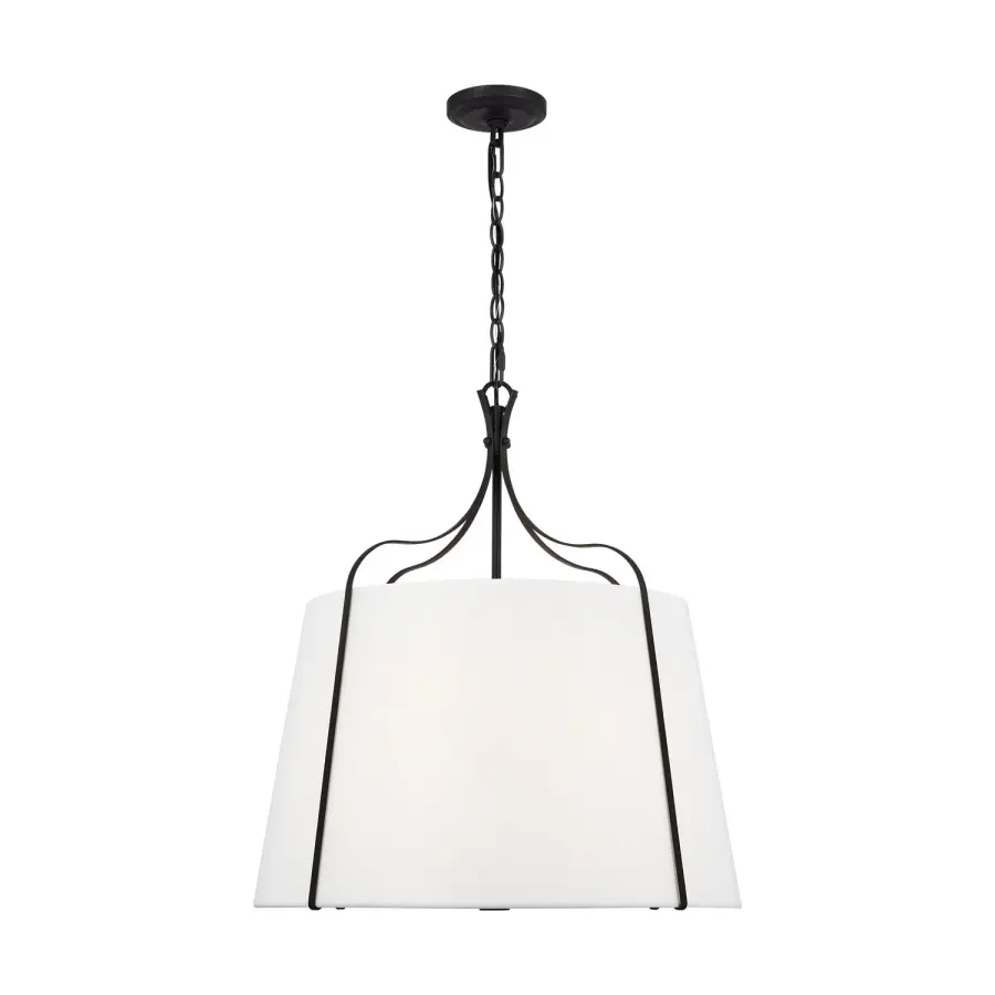 Leander Four Light Pendant in Smith Steel