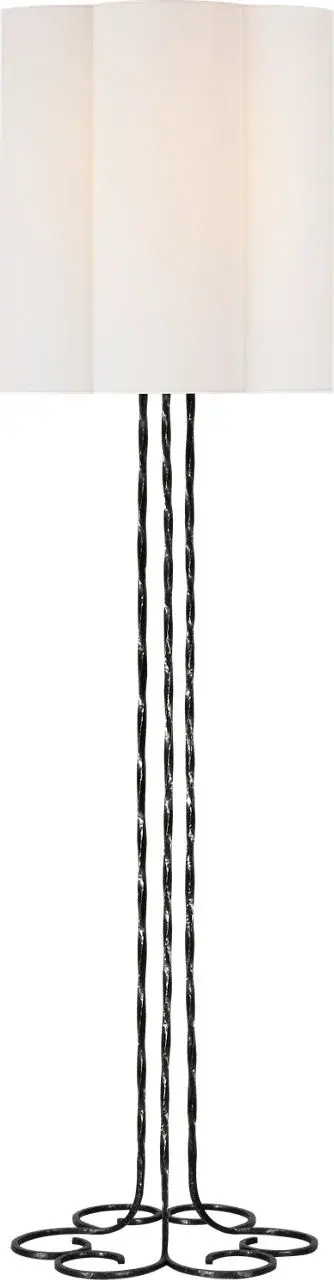 Sculptural Statement Floor Lamp with Timeless Aged Iron Finish - Image 1