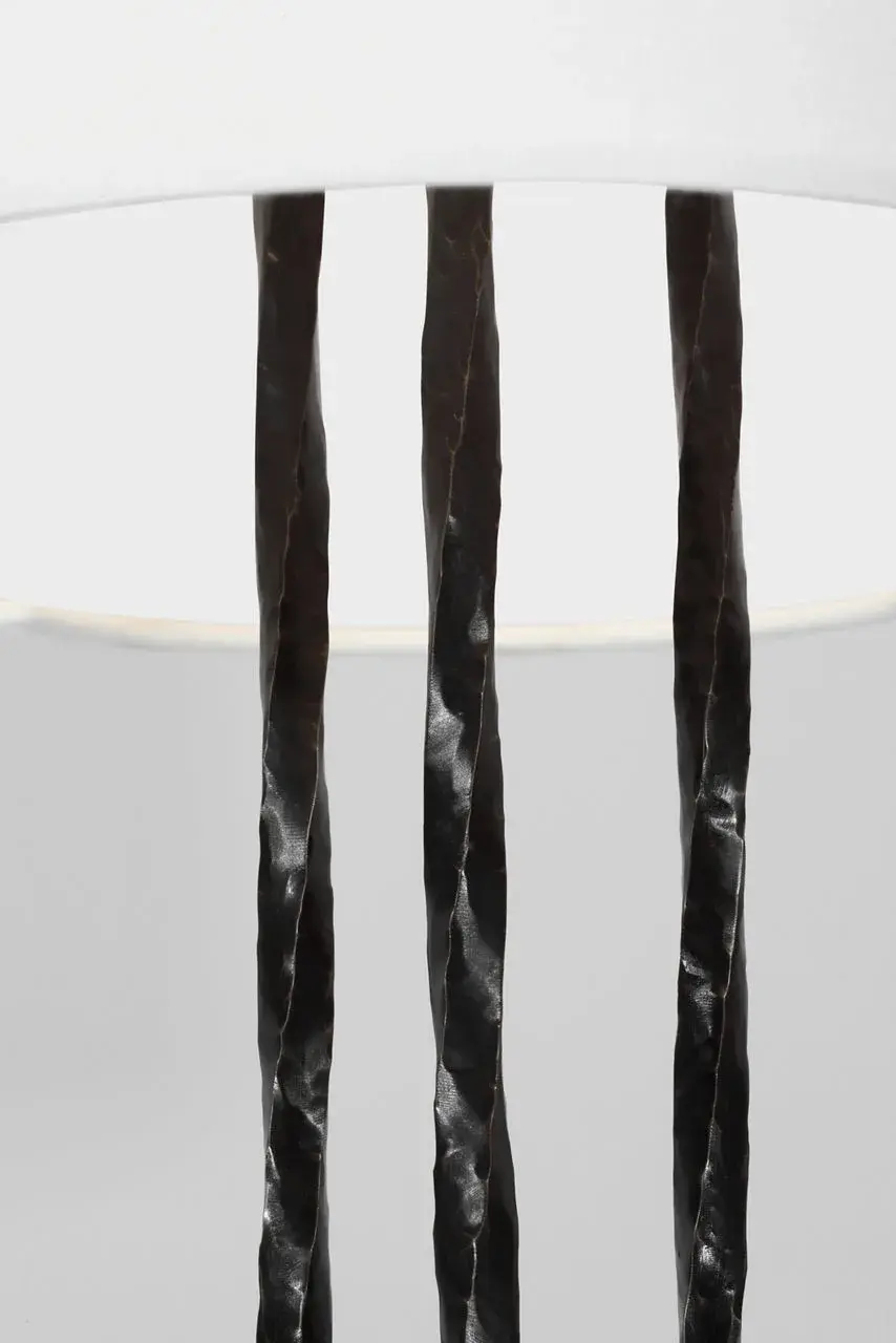 Sculptural Statement Floor Lamp with Timeless Aged Iron Finish - Image 3
