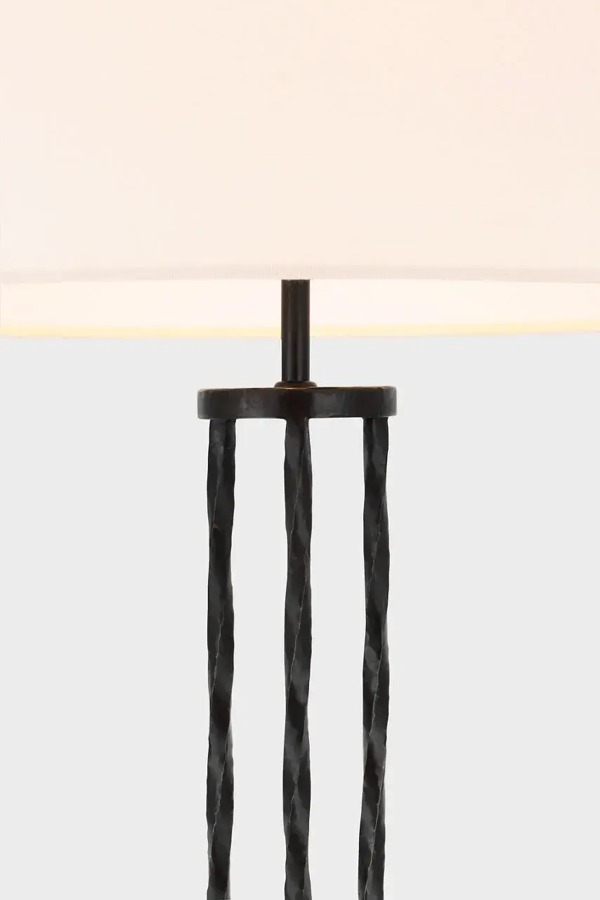 Sculptural Statement Floor Lamp with Timeless Aged Iron Finish - Image 4