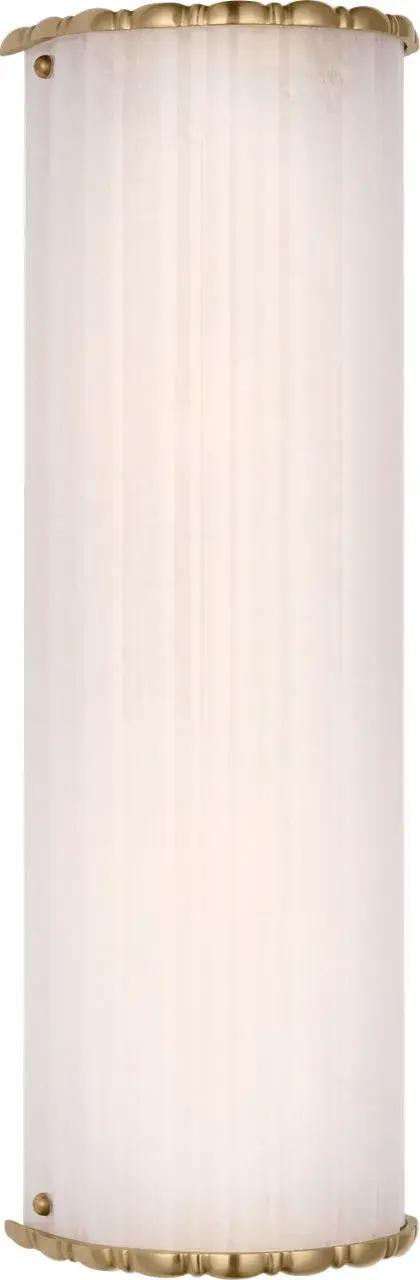 The Rosehill linear sconce offers sophisticated bathroom and hallway lighting with its hand-rubbed antique brass finish and clean white glass diffuser. At 20 inches wide, it provides ample illumination while maintaining an elegant profile. - alternate view