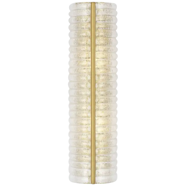 The Claude 20" Linear Sconce combines timeless brass craftsmanship with distinctive graniglia glass for a refined, versatile look. Its linear profile works beautifully flanking mirrors or as hallway accent lighting. - alternate view