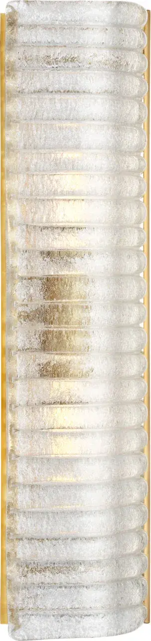 Claude 20" Linear Sconce in Hand-Rubbed Antique Brass with Clear Graniglia Glass - Image 6