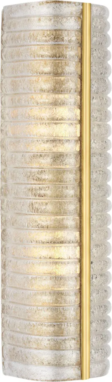 Claude 20" Linear Sconce in Hand-Rubbed Antique Brass with Clear Graniglia Glass - Image 7