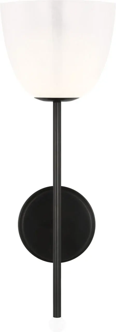 Brisa 20" Torch Sconce in Bronze with White Strie Glass - Image 1