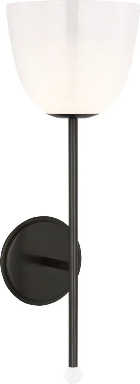 Brisa 20" Torch Sconce in Bronze with White Strie Glass - Image 2