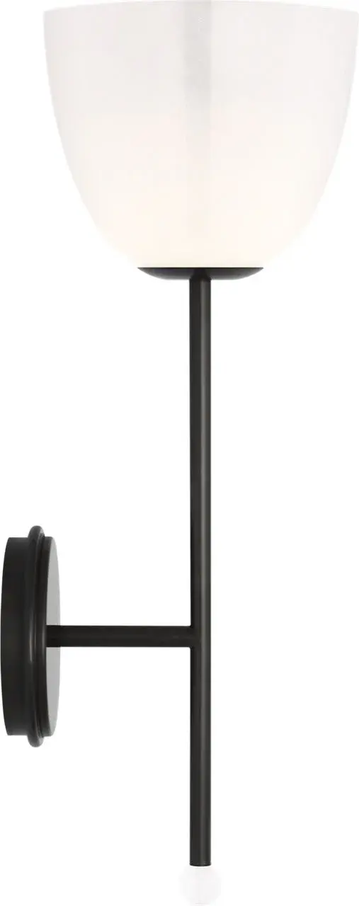 Brisa 20" Torch Sconce in Bronze with White Strie Glass - Image 3