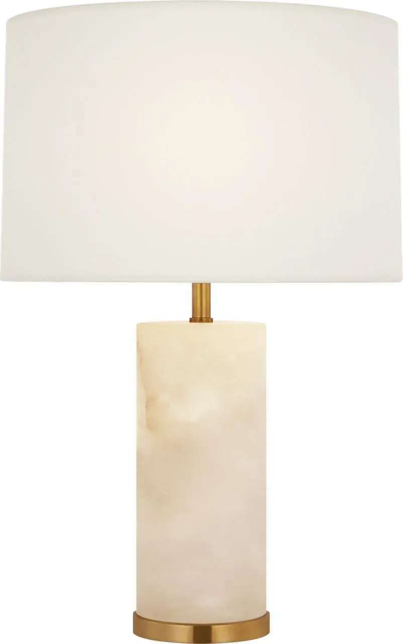 Lineham 16" Cordless Accent Lamp in Alabaster with Linen Shade