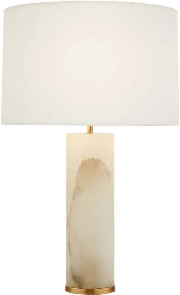 Lineham Cordless Table Lamp in Alabaster with Linen Shade - Image 5