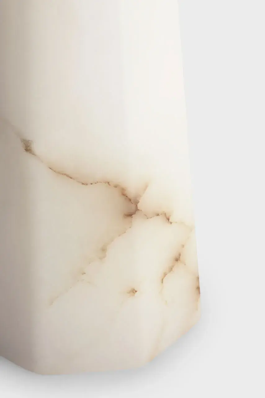 Olsen Cordless Table Lamp in Alabaster with Linen Shade - Image 2