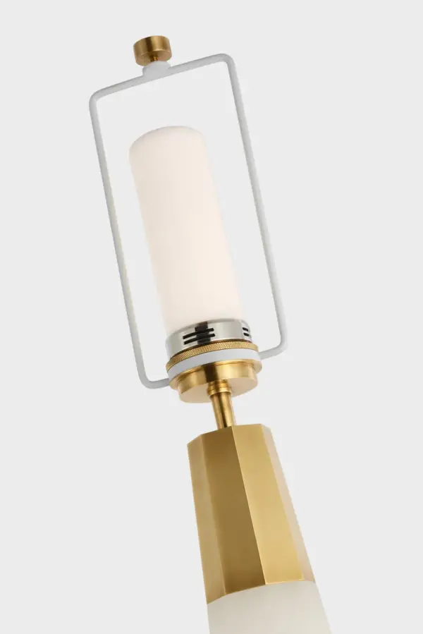 Olsen Cordless Table Lamp in Alabaster with Linen Shade - Image 3