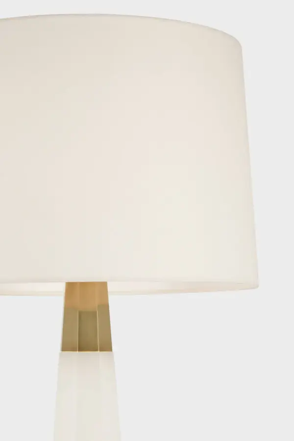 Olsen Cordless Table Lamp in Alabaster with Linen Shade - Image 4