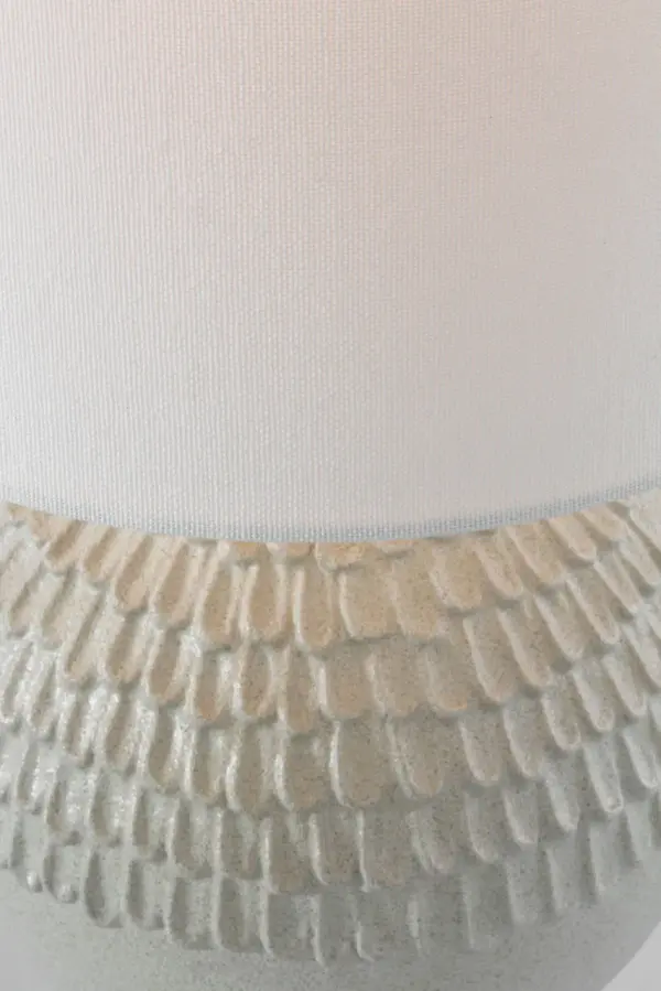 Artisan-Crafted Ceramic Lamp with Organic Texture and Coastal Elegance - Image 3