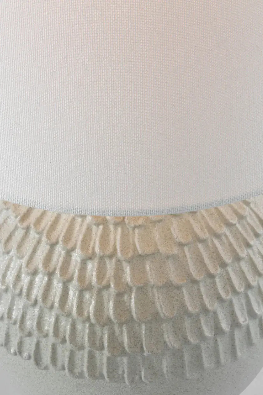 Artisan-Crafted Ceramic Lamp with Organic Texture and Coastal Elegance - Image 3