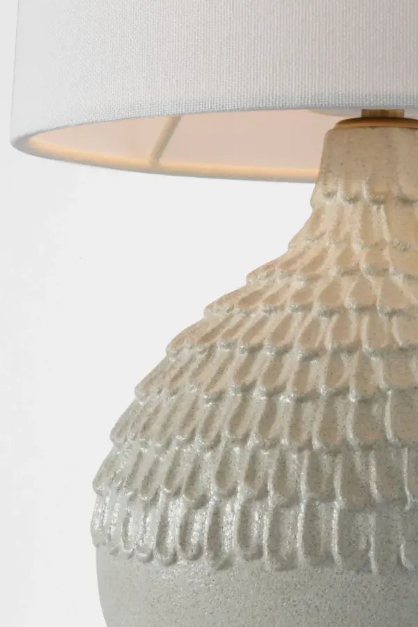 Artisan-Crafted Ceramic Lamp with Organic Texture and Coastal Elegance - Image 5