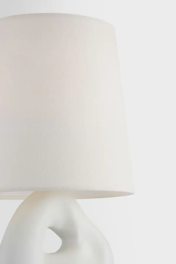 Adria 16" Cordless Table Lamp in Plaster White with Linen Shade - Image 11