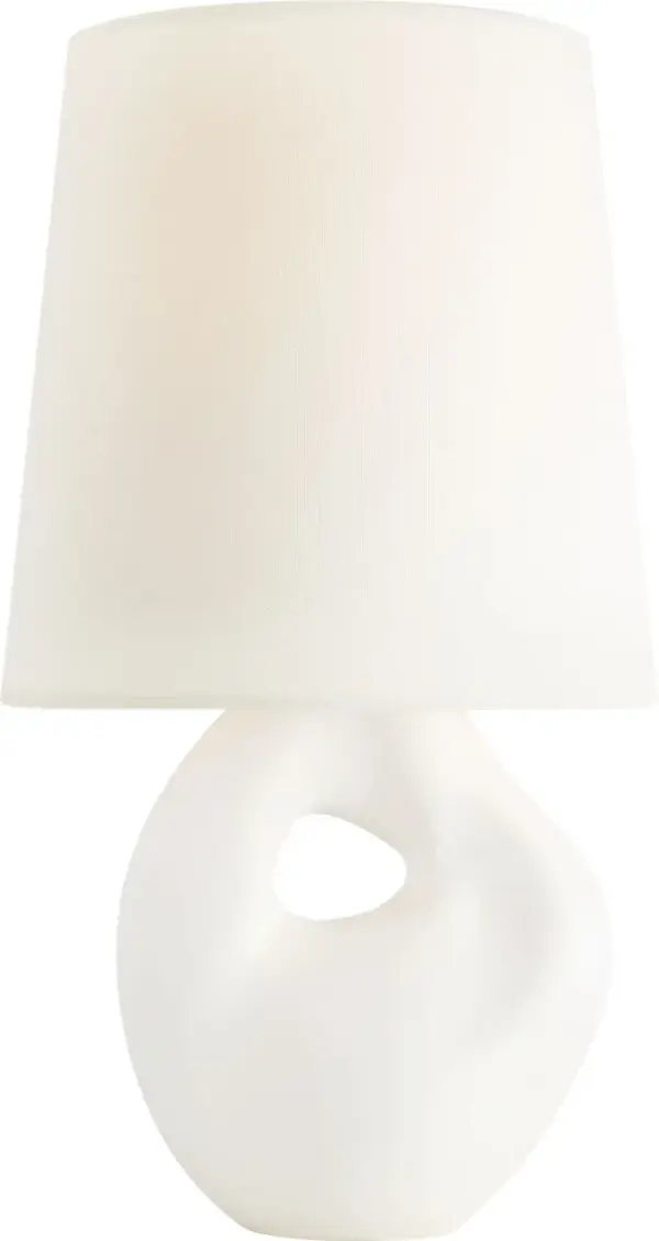 Adria 16" Cordless Table Lamp in Plaster White with Linen Shade - Image 4